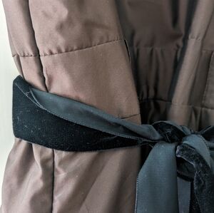 Banana Republic brown dress w black velvet bow